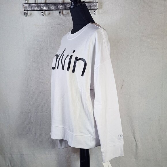 Calvin Klein Performance White Black Chest Logo Cotton Poly Activewear Top XXL - Picture 5 of 16